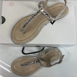 Aldo Silver Sheeny Sandals